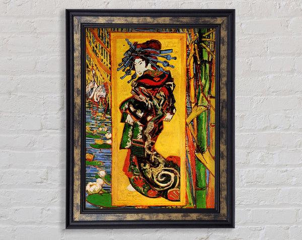 Van Gogh Japonaiserie Oiran After Kesa Eisen Framed Print