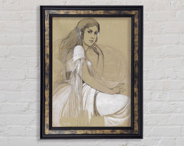 Alphonse Mucha Jaroslava Mucha Framed Print