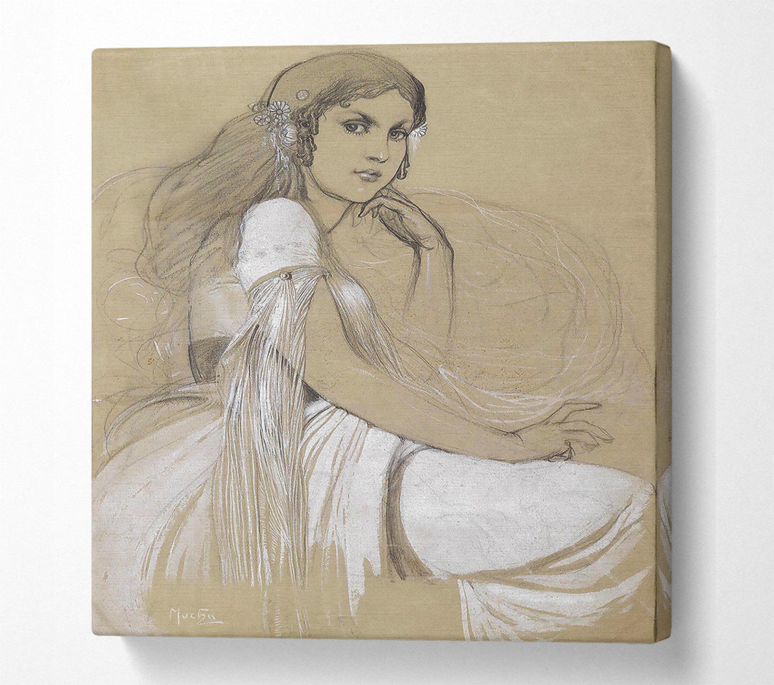  A Canvas Print of Alphonse Mucha Jaroslava Mucha Canvas Print