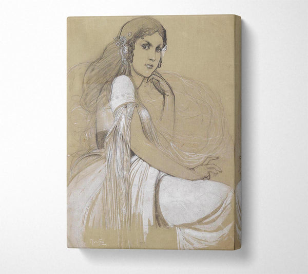 A Canvas Print of Alphonse Mucha Jaroslava Mucha Canvas Print