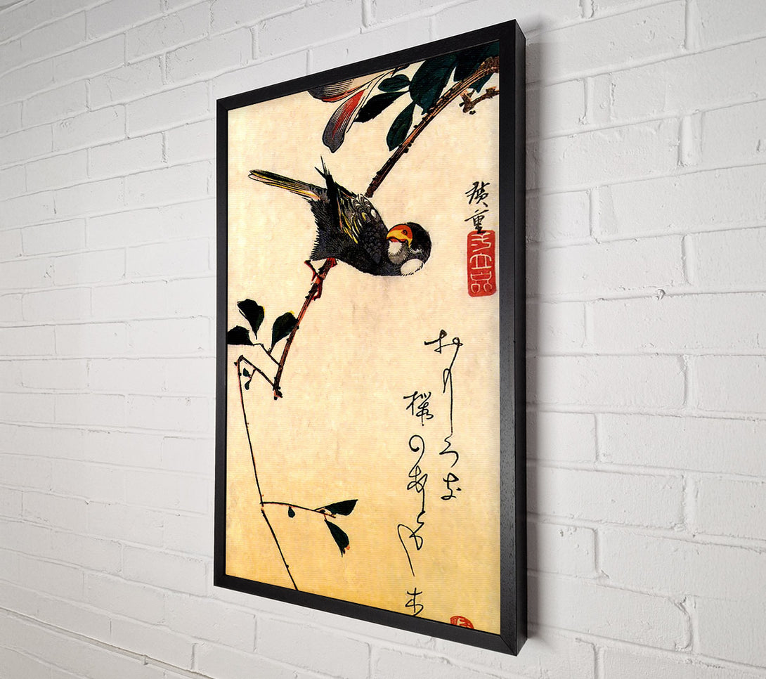 A Canvas Print of Hiroshige Java Sparrow And Magnolia Canvas Print