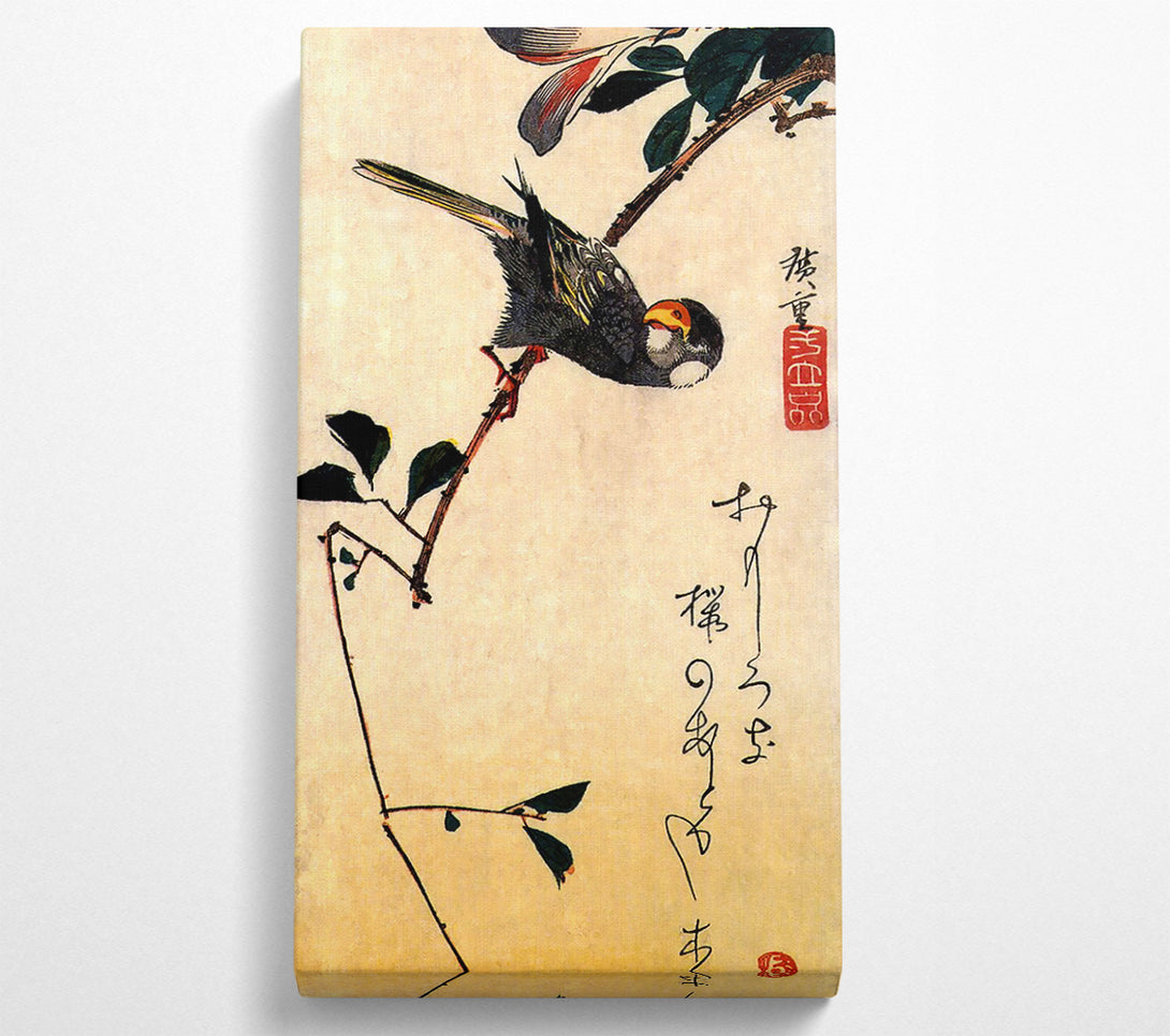  A Canvas Print of Hiroshige Java Sparrow And Magnolia Canvas Print