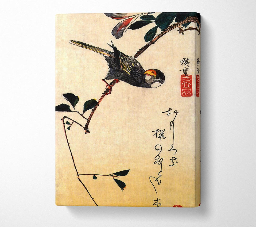  A Canvas Print of Hiroshige Java Sparrow And Magnolia Canvas Print