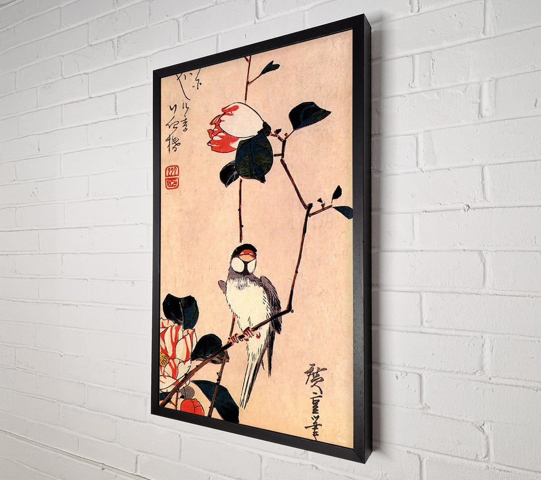  A Canvas Print of Hiroshige Java Sparrow On A Magnolia Branch Canvas Art