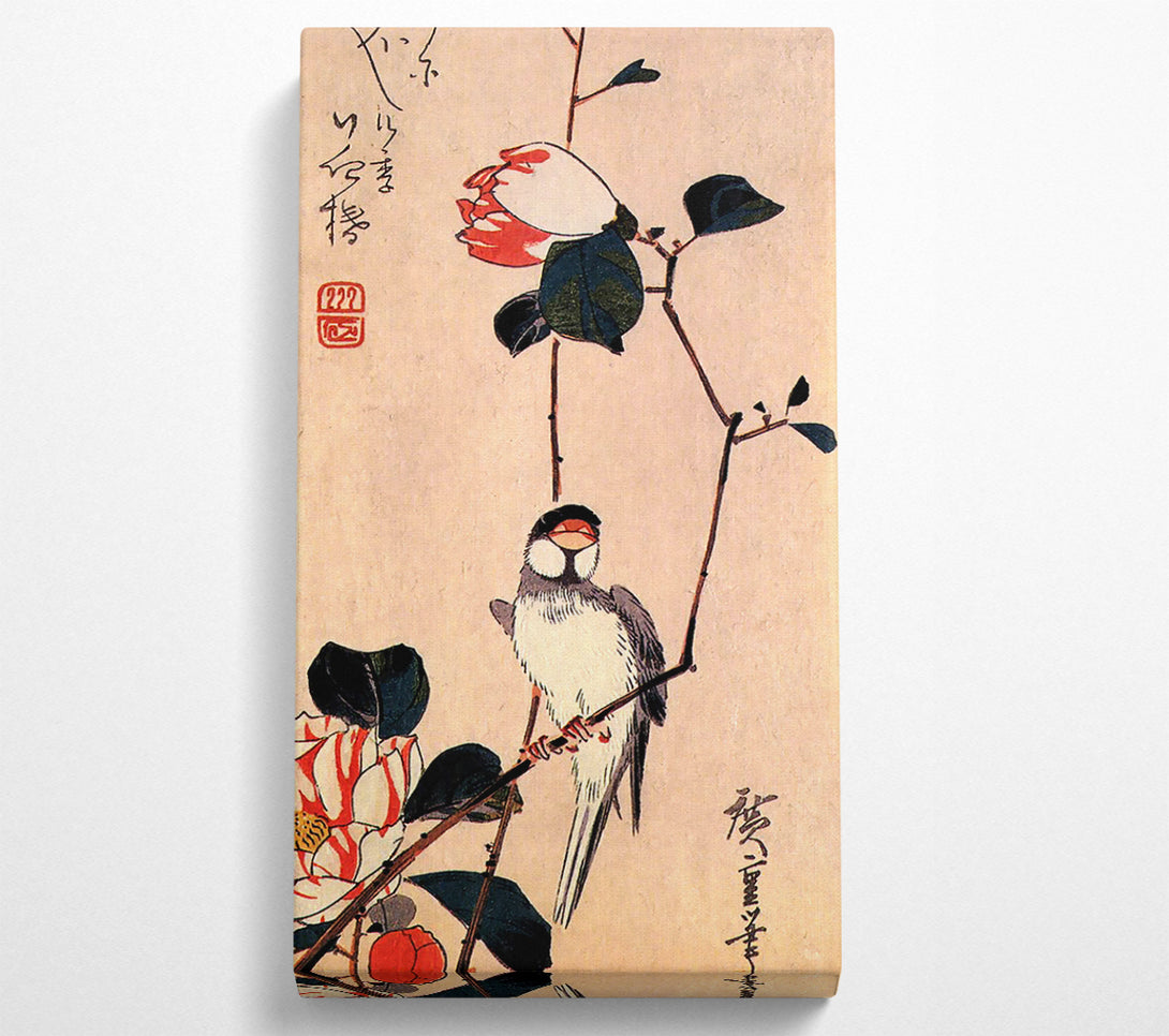 A Canvas Print of Hiroshige Java Sparrow On A Magnolia Branch Canvas Art