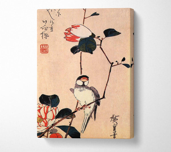  A Canvas Print of Hiroshige Java Sparrow On A Magnolia Branch Canvas Art