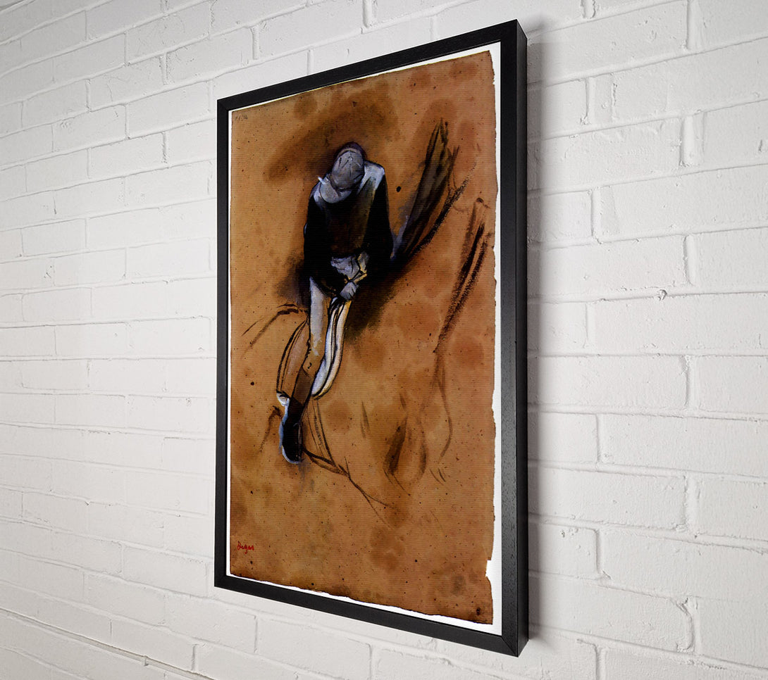  A Canvas Print of Degas Jockey Forward Flexed Standing In The Saddle Canvas Art