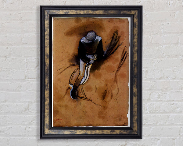 Degas Jockey Forward Flexed Standing In The Saddle Framed Print