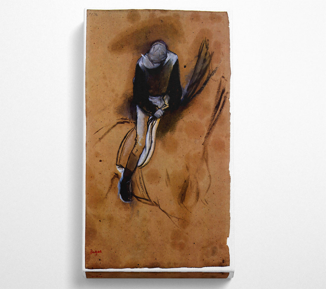  A Canvas Print of Degas Jockey Forward Flexed Standing In The Saddle Canvas Art