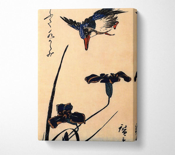  A Canvas Print of Hiroshige Kingfisher And Lilies 2 Canvas Art