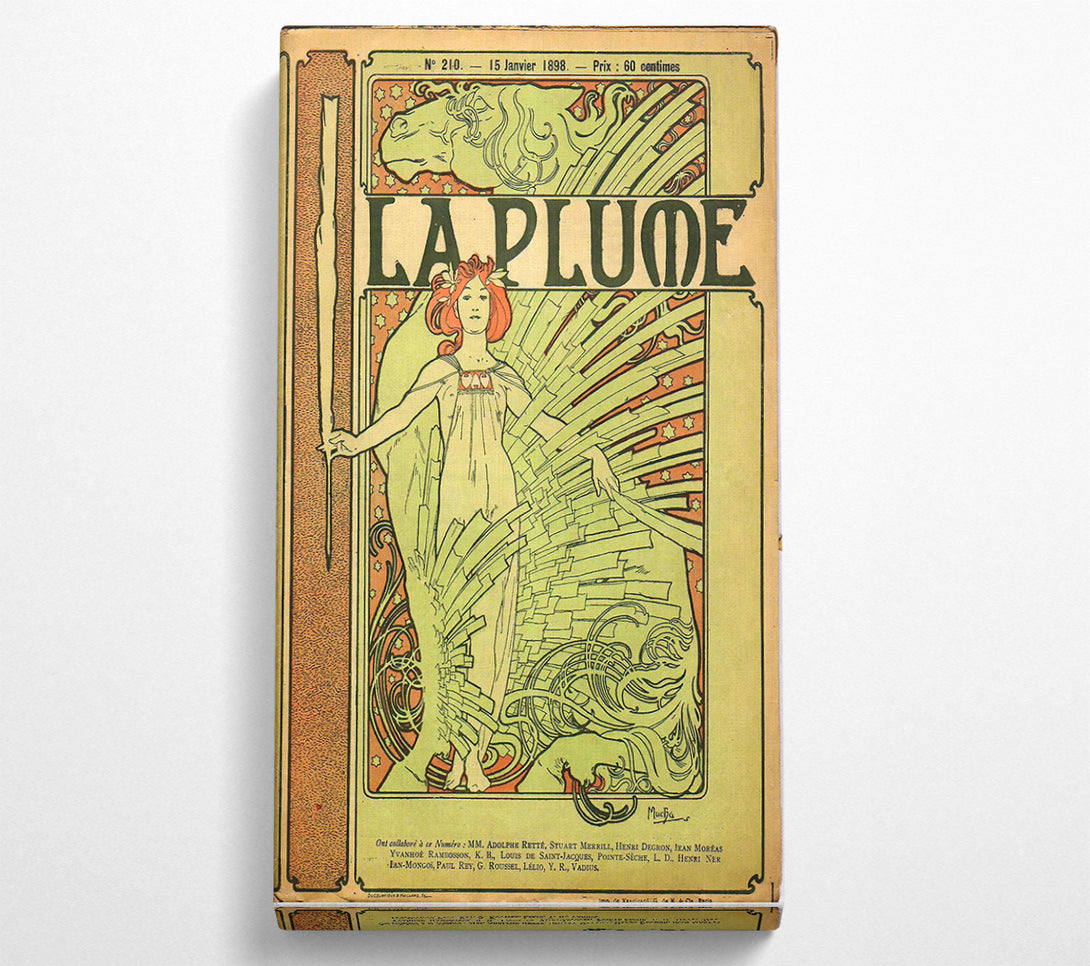  A Canvas Print of Alphonse Mucha La Plume Canvas Print