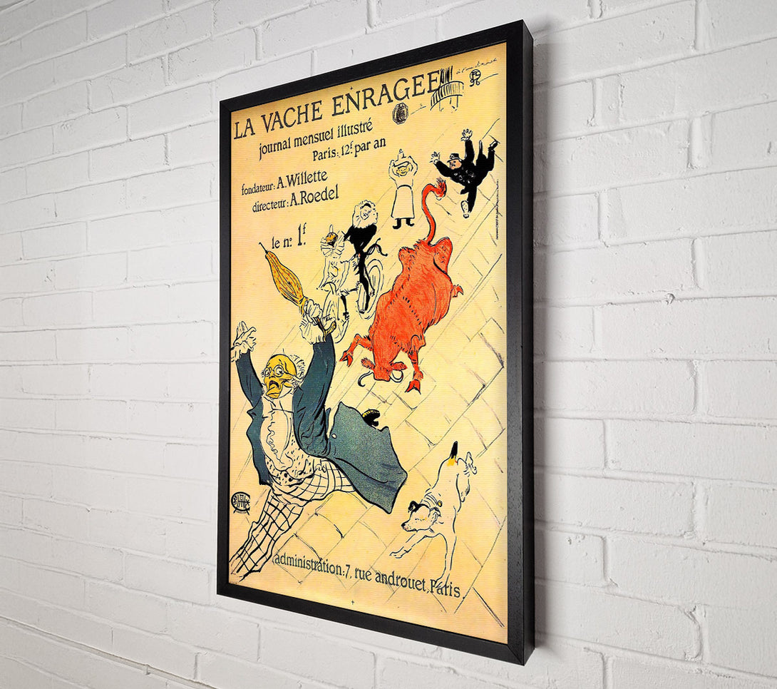  A Canvas Print of Toulouse Lautrec La Vache Enragee Canvas Wall Art