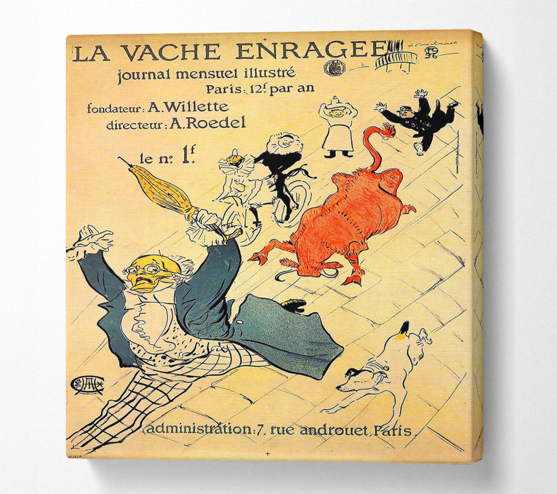  A Canvas Print of Toulouse Lautrec La Vache Enragee Canvas Wall Art