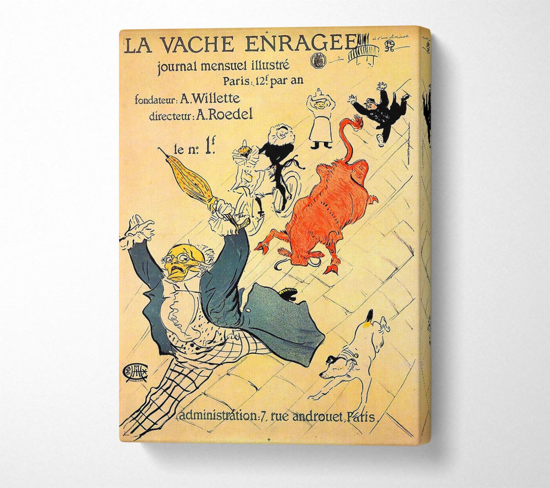  A Canvas Print of Toulouse Lautrec La Vache Enragee Canvas Wall Art