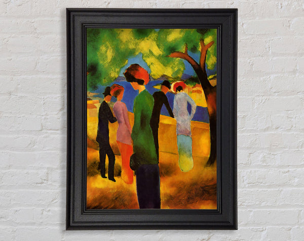August Macke Lady In A Green Jacket Framed Print