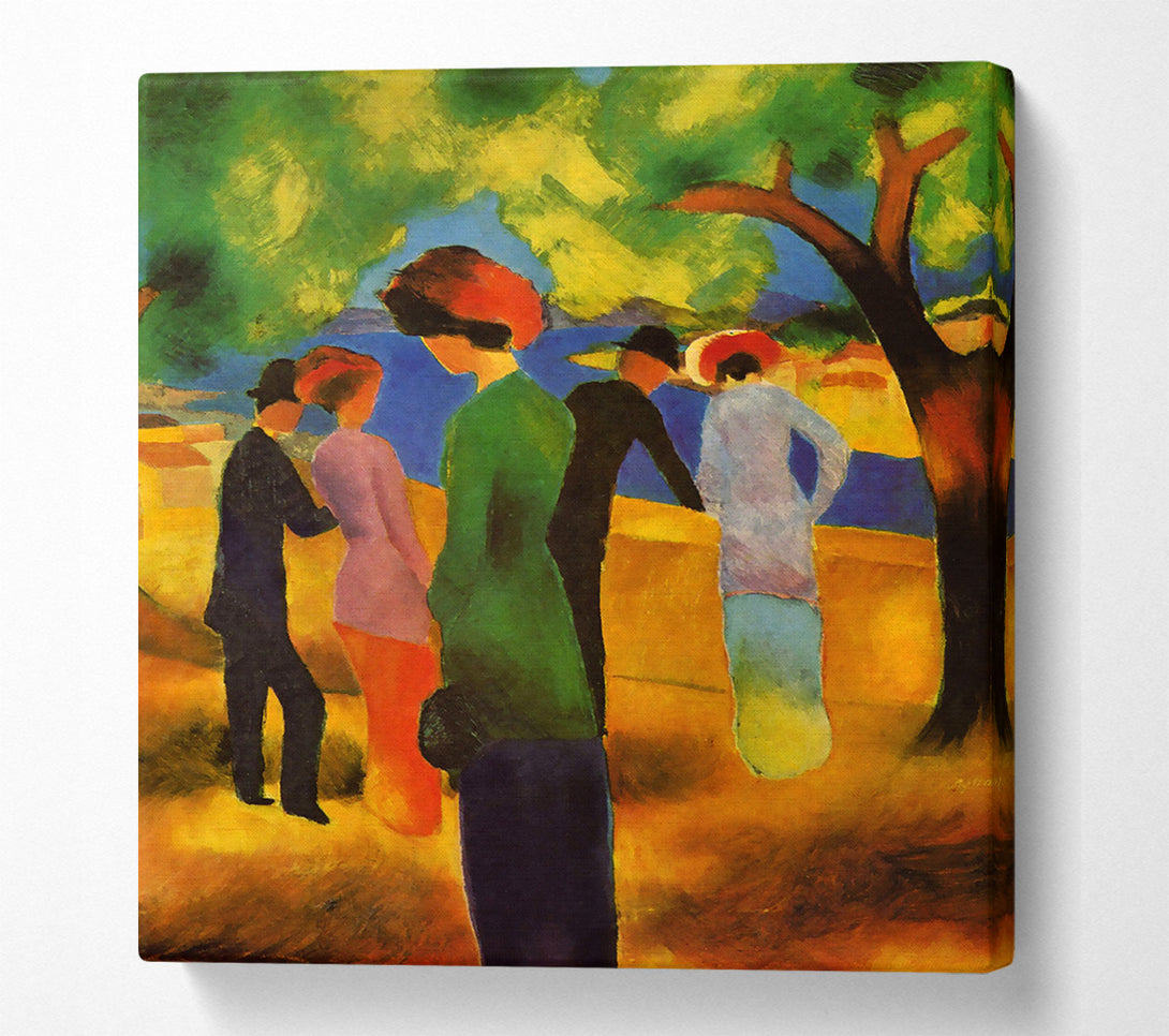  A Canvas Print of August Macke Lady In A Green Jacket Canvas Wall Art
