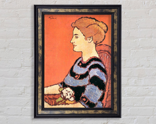Joseph Rippl-Ronai Lady In Blue Framed Print
