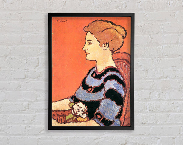 Joseph Rippl-Ronai Lady In Blue Framed Print
