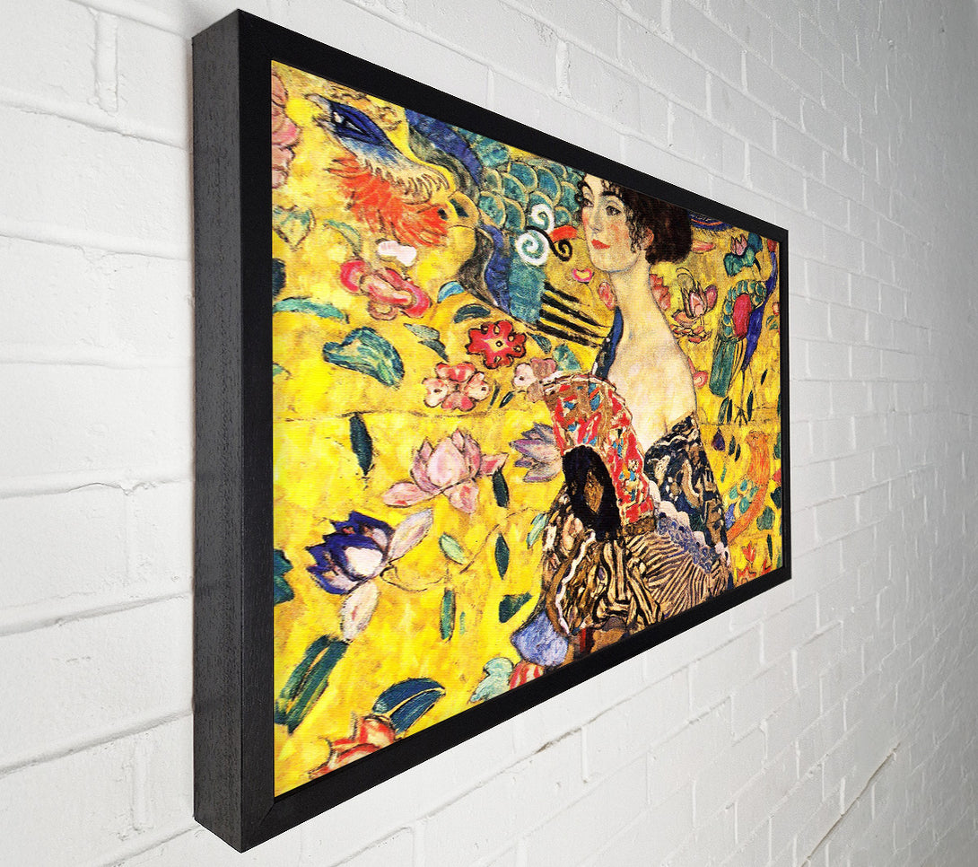  A Canvas Print of Klimt Lady With Fan Canvas Wall Art