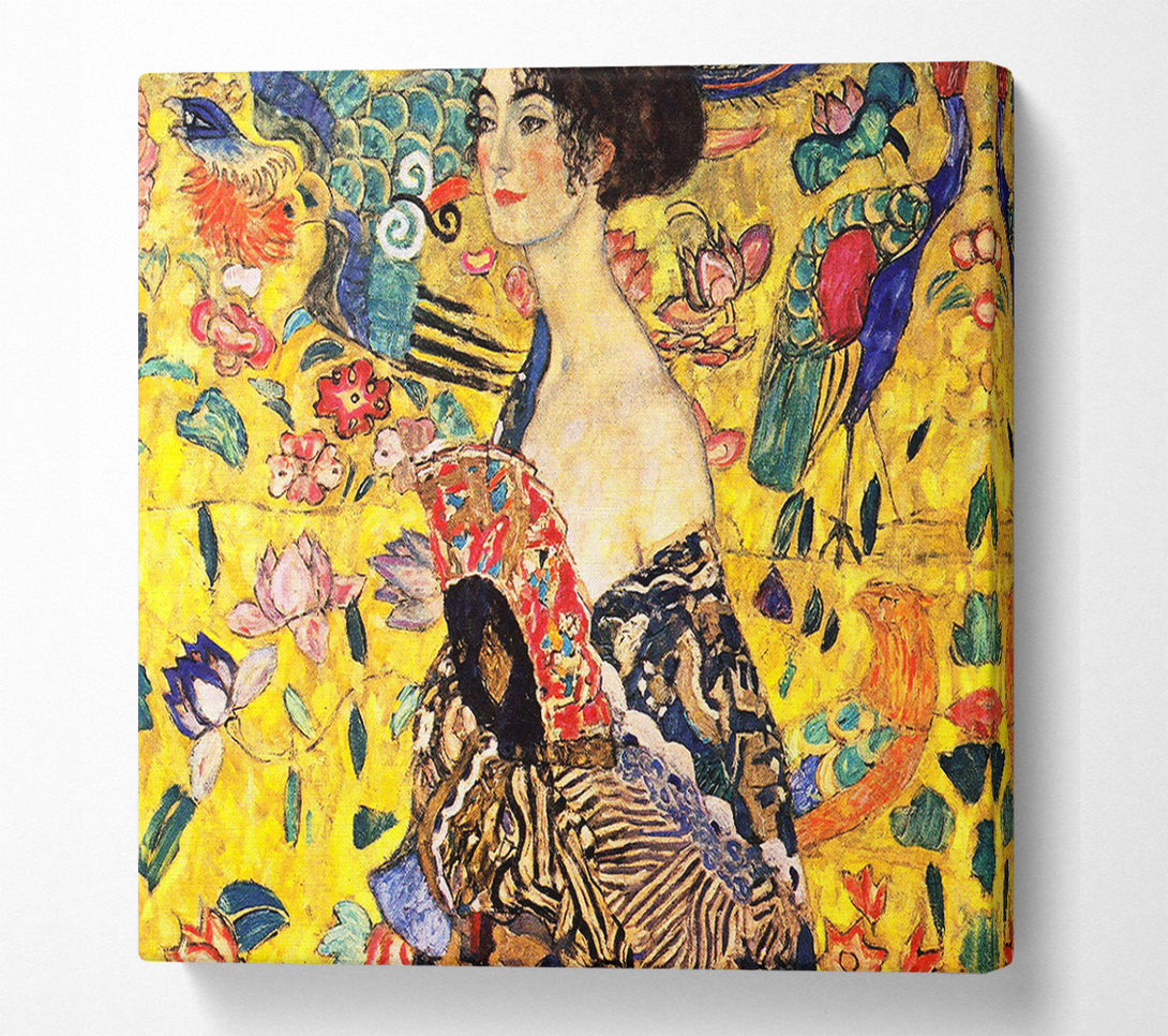  A Canvas Print of Klimt Lady With Fan Canvas Wall Art