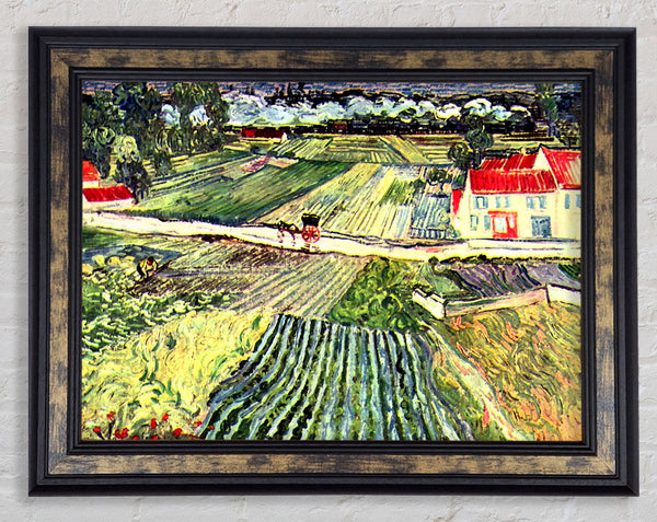 Van Gogh Landscape At Auvers In The Rain 2 Framed Print