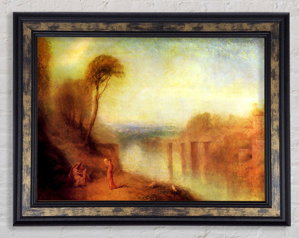 Joseph Mallord Turner Landscape With A Woman With A Tambourine Framed Print