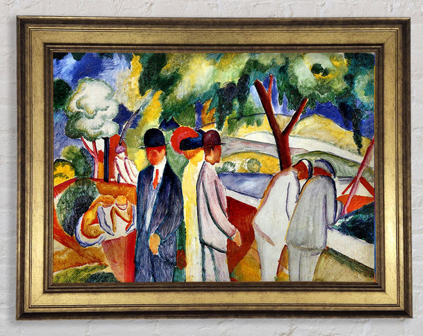 August Macke Large Bright Walk Framed Print