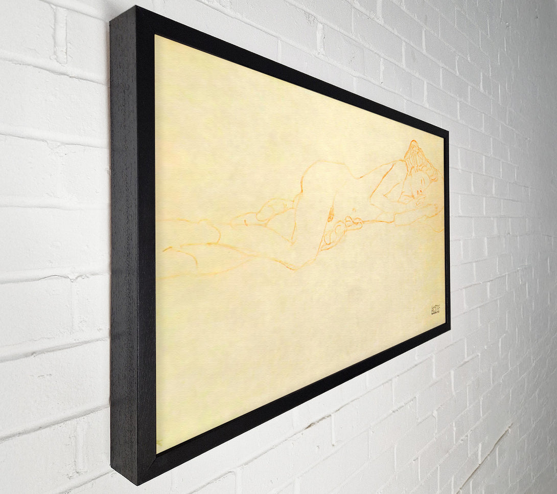  A Canvas Print of Klimt Liegender Female Nude Canvas Print