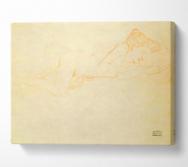  A Canvas Print of Klimt Liegender Female Nude Canvas Print