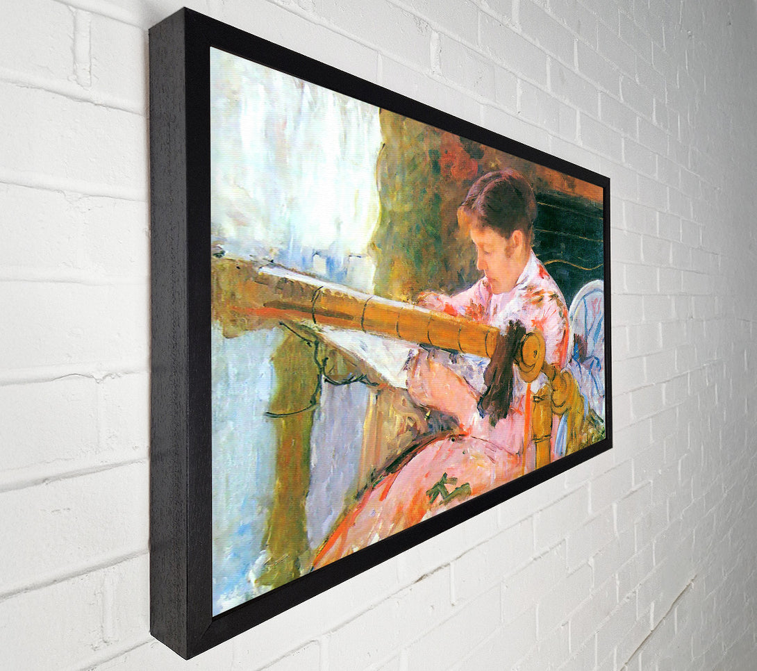  A Canvas Print of Mary Cassatt Lydia At The Cord Framework Canvas Print