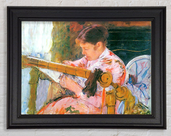 Mary Cassatt Lydia At The Cord Framework Framed Print