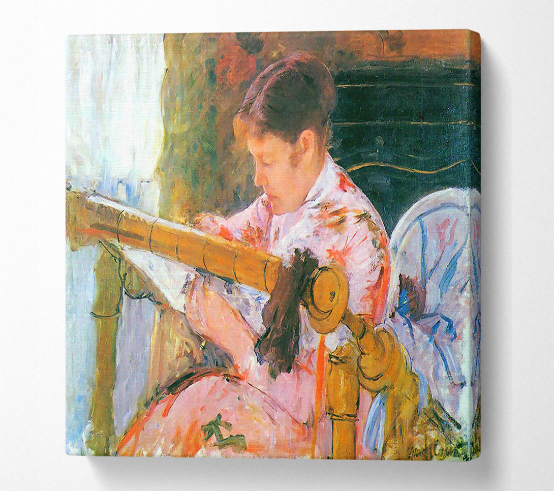  A Canvas Print of Mary Cassatt Lydia At The Cord Framework Canvas Print