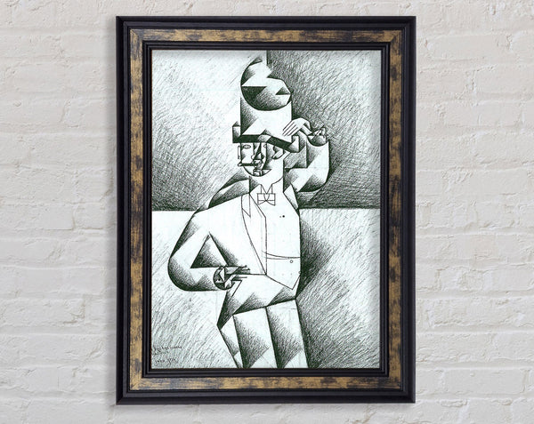 Juan Gris Man In Cafe Framed Print