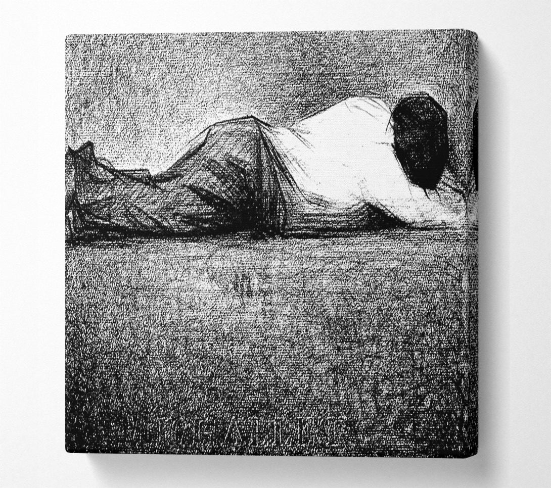  A Canvas Print of Seurat Man Sleeping Canvas Wall Art