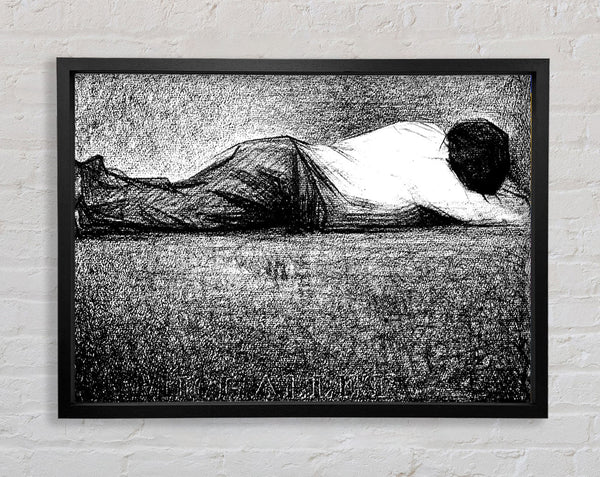 Seurat Man Sleeping Framed Print