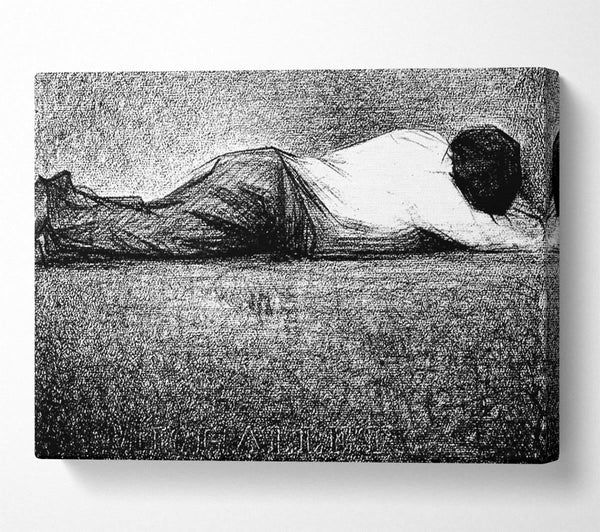  A Canvas Print of Seurat Man Sleeping Canvas Wall Art