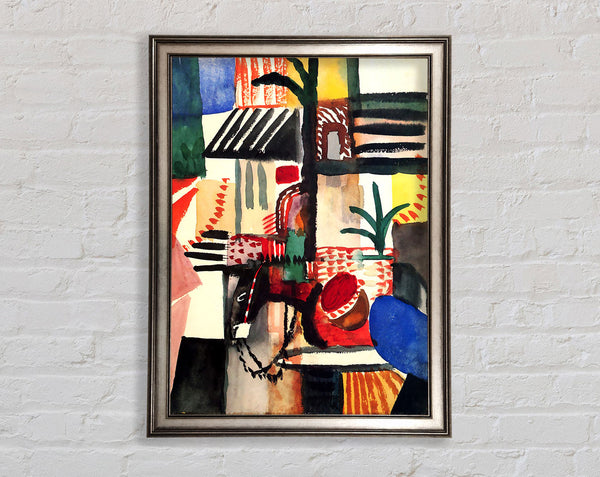 August Macke Man With A Donkey Framed Print