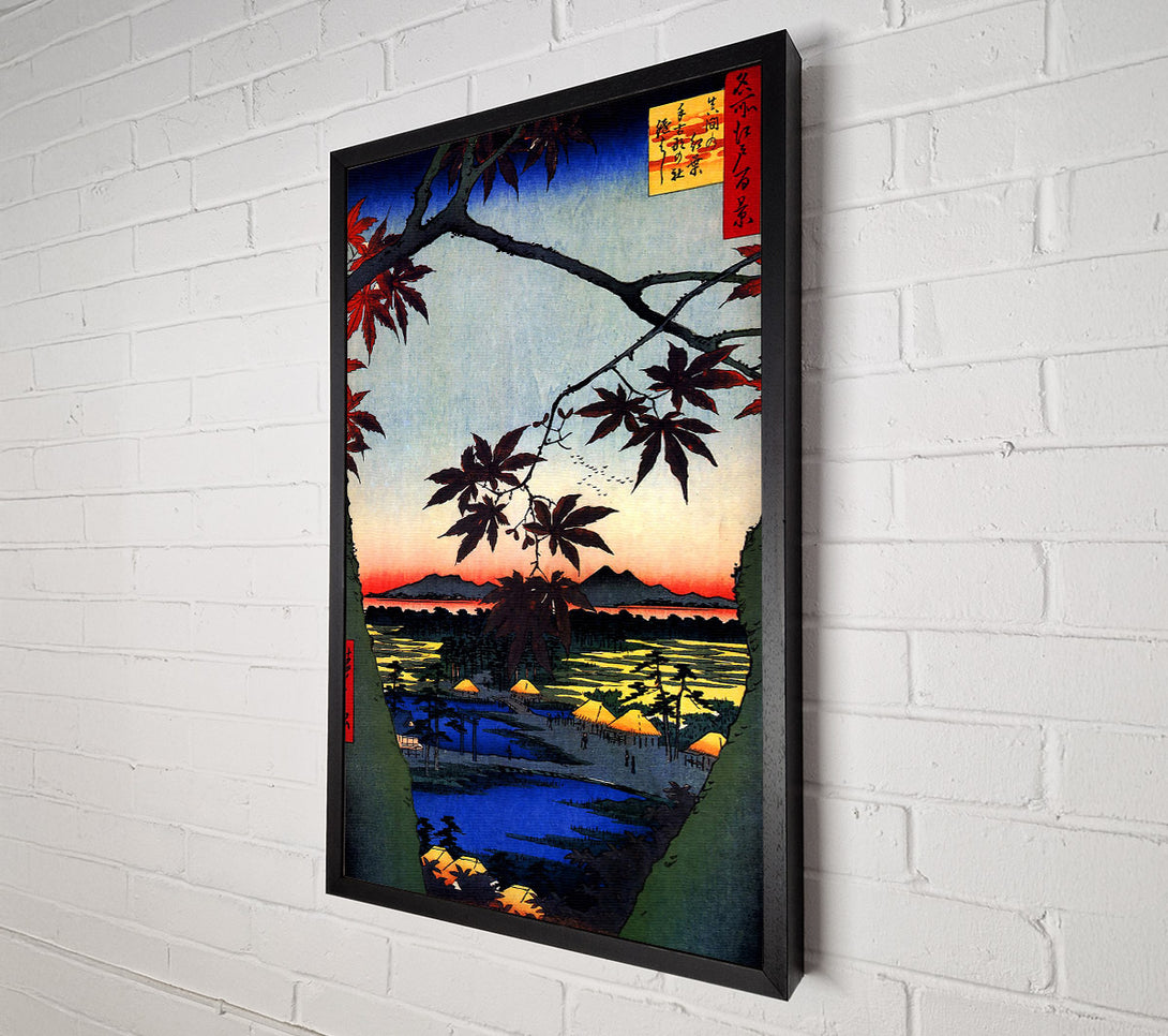  A Canvas Print of Hiroshige Maple Trees At Mama Canvas Wall Art