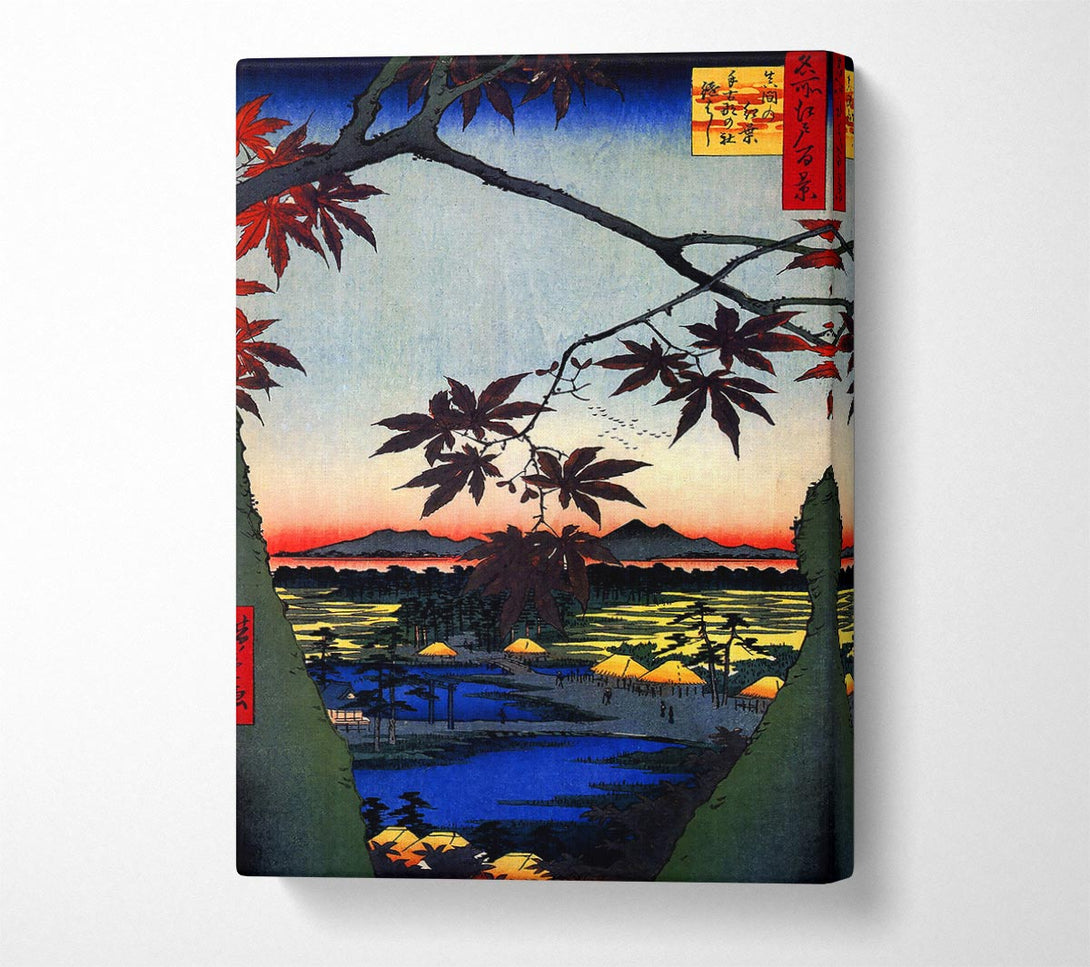  A Canvas Print of Hiroshige Maple Trees At Mama Canvas Wall Art