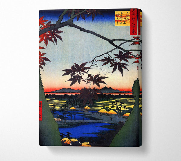  A Canvas Print of Hiroshige Maple Trees At Mama Canvas Wall Art
