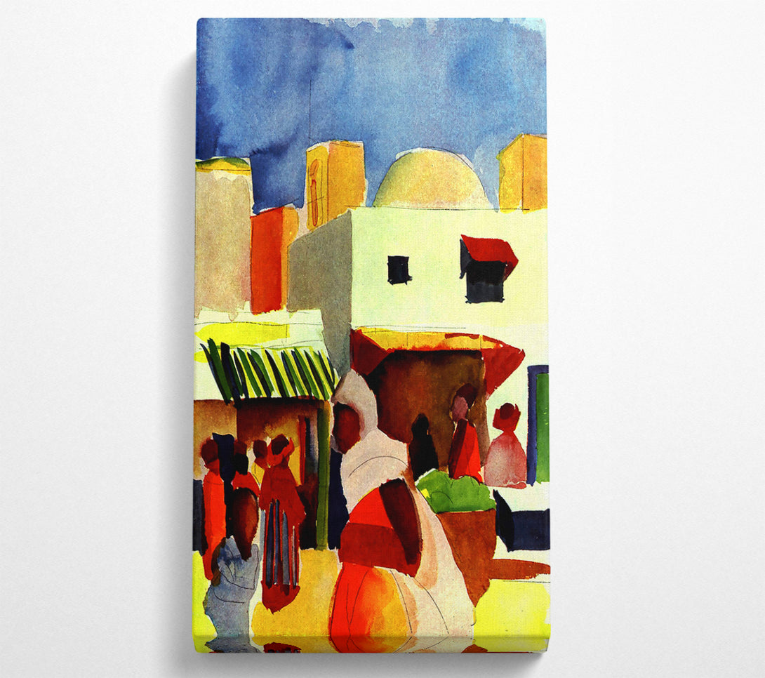  A Canvas Print of August Macke Market In Algier Canvas Print