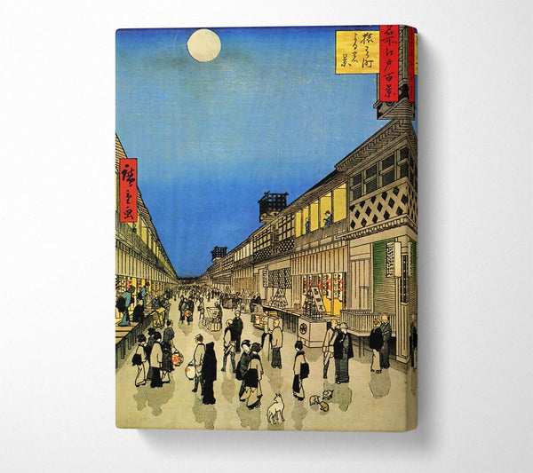  A Canvas Print of Hiroshige Marketplace Canvas Art