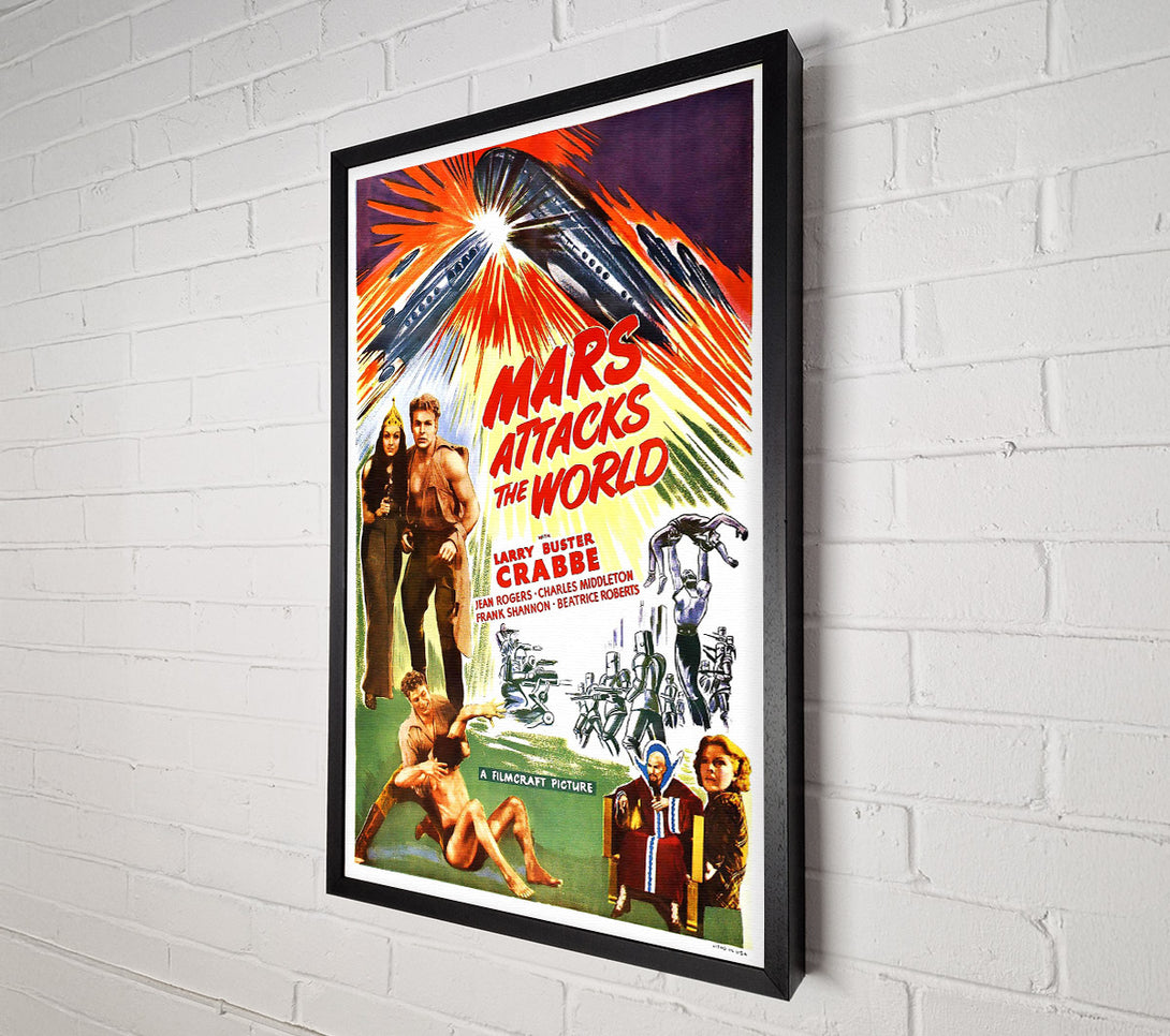  A Canvas Print of Mars Attacks World Poster 1 Canvas Print