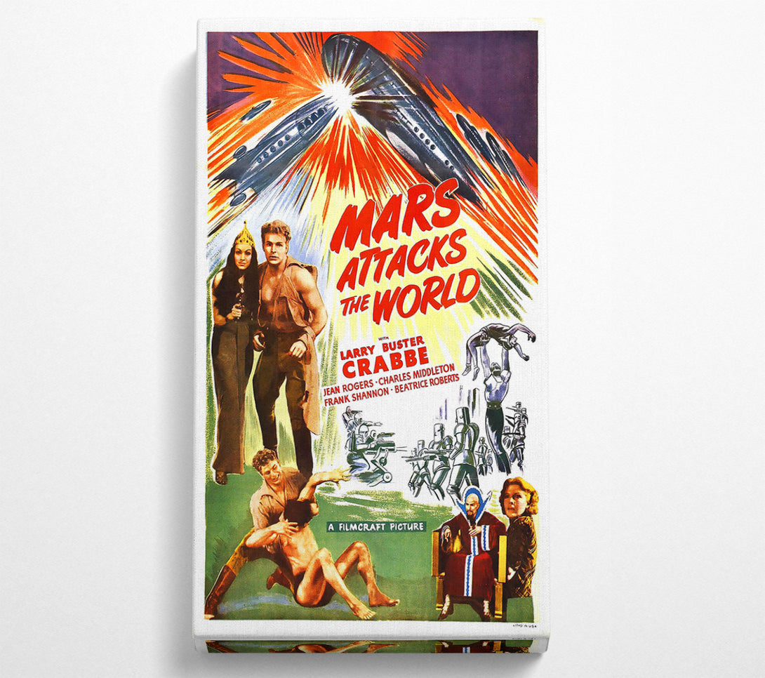  A Canvas Print of Mars Attacks World Poster 1 Canvas Print