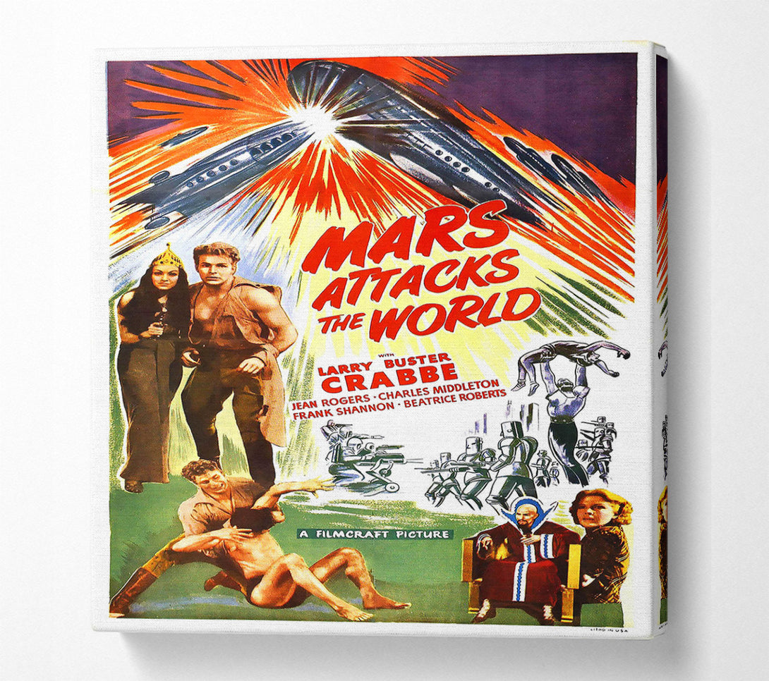  A Canvas Print of Mars Attacks World Poster 1 Canvas Print