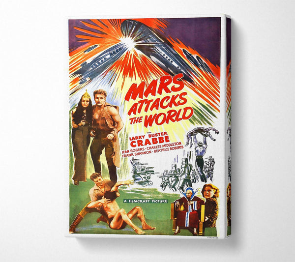  A Canvas Print of Mars Attacks World Poster 1 Canvas Print
