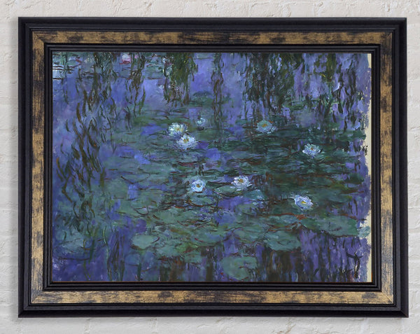 Monet Blue Water Lilies Framed Print
