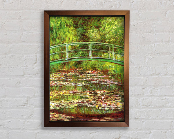 Monet Bridge Over The Sea Rose Pond Framed Print
