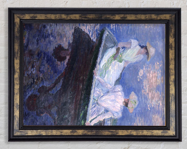Monet On The Boat Framed Print