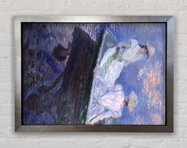 Monet On The Boat Framed Print